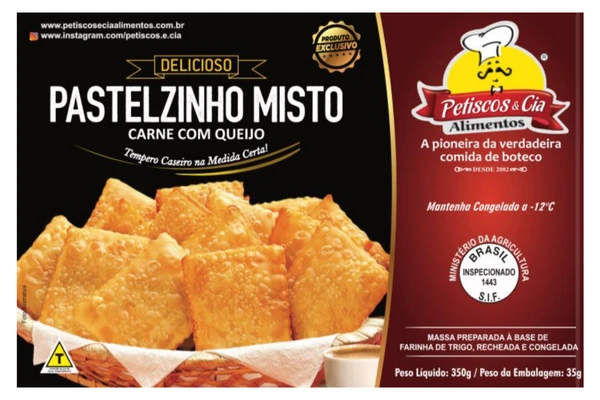 Pastel Recheado com Carne Bovina e Queijo 350g