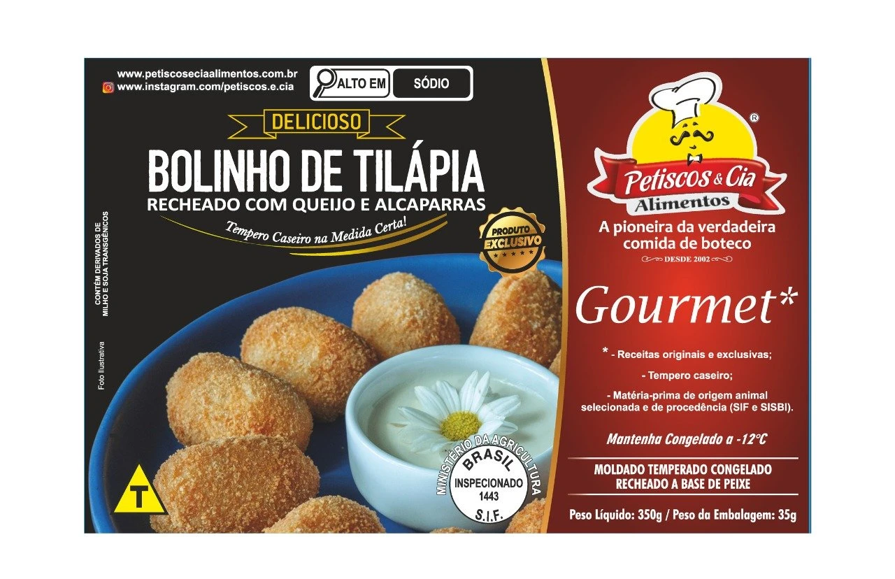 Bolinho de Tilápia com Queijo e alcaparras 350g